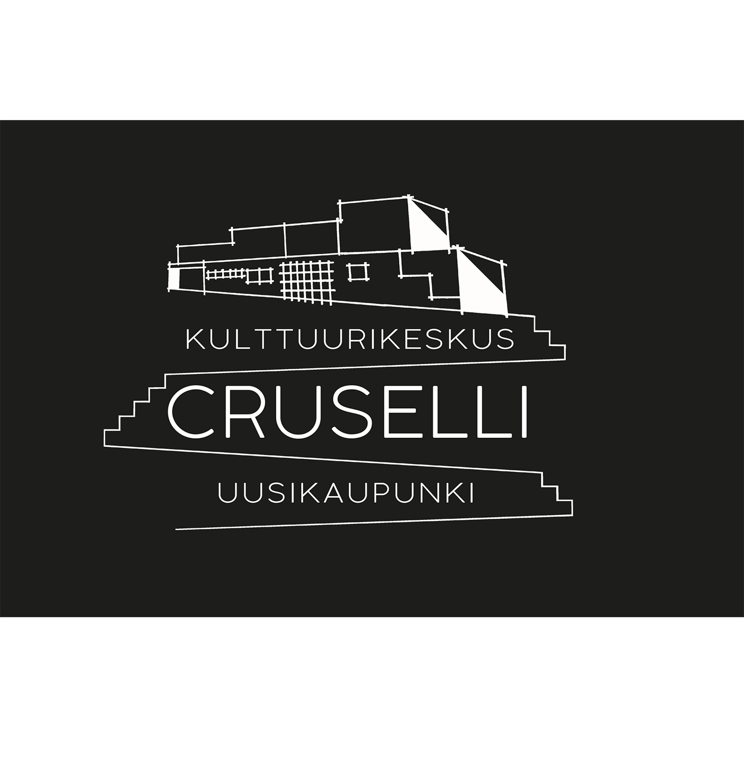 Kuvassa crusellin logo, viivapiirros kulttuurikeskuksesta.